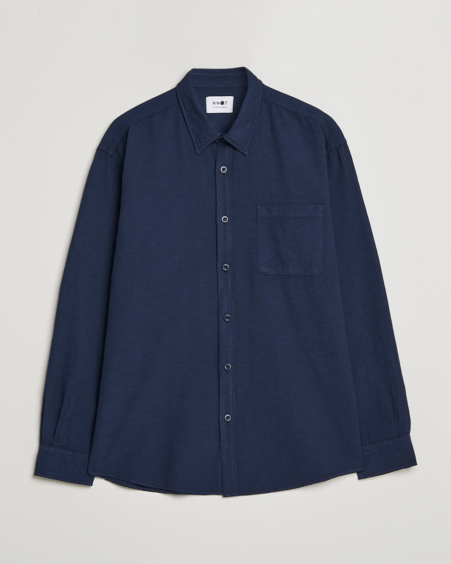 Hombres | Camisas | NN07 | Deon Jacquard Shirt Navy Blue