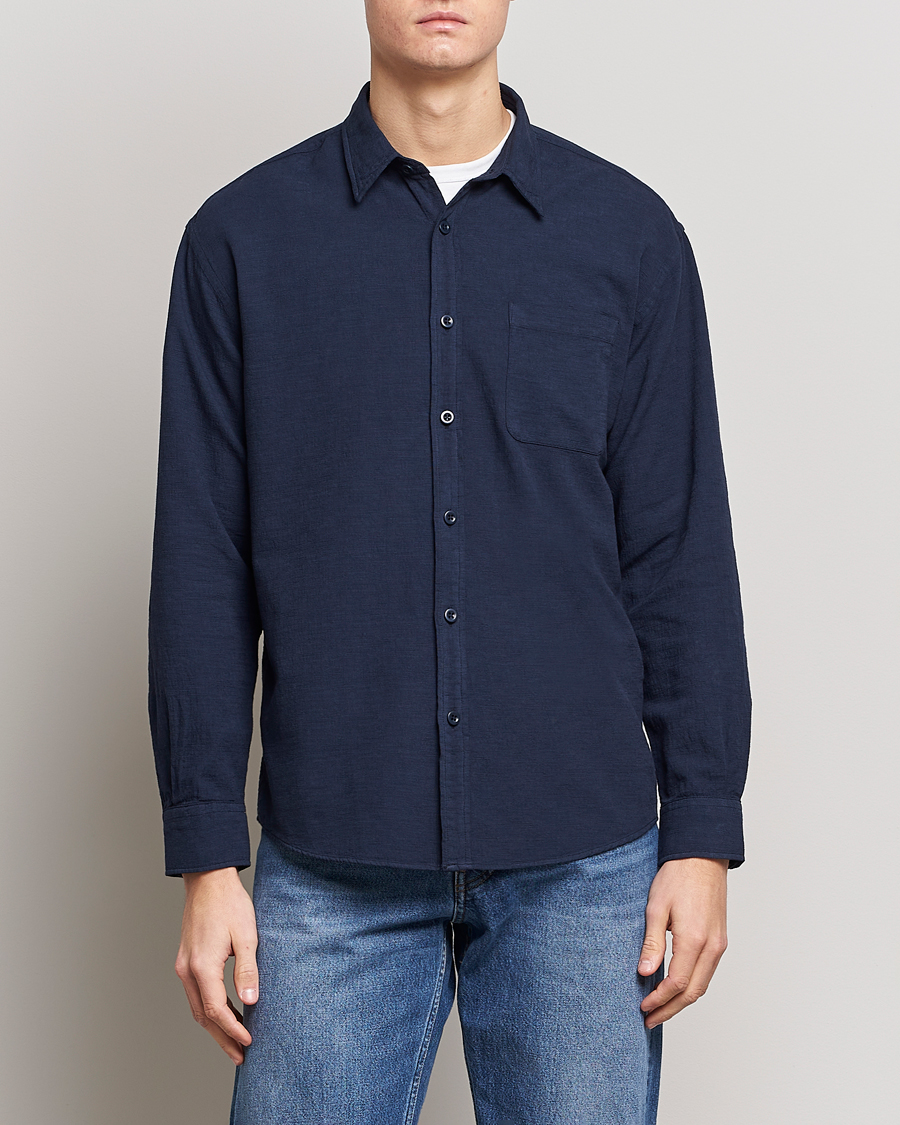 Hombres | Camisas | NN07 | Deon Jacquard Shirt Navy Blue