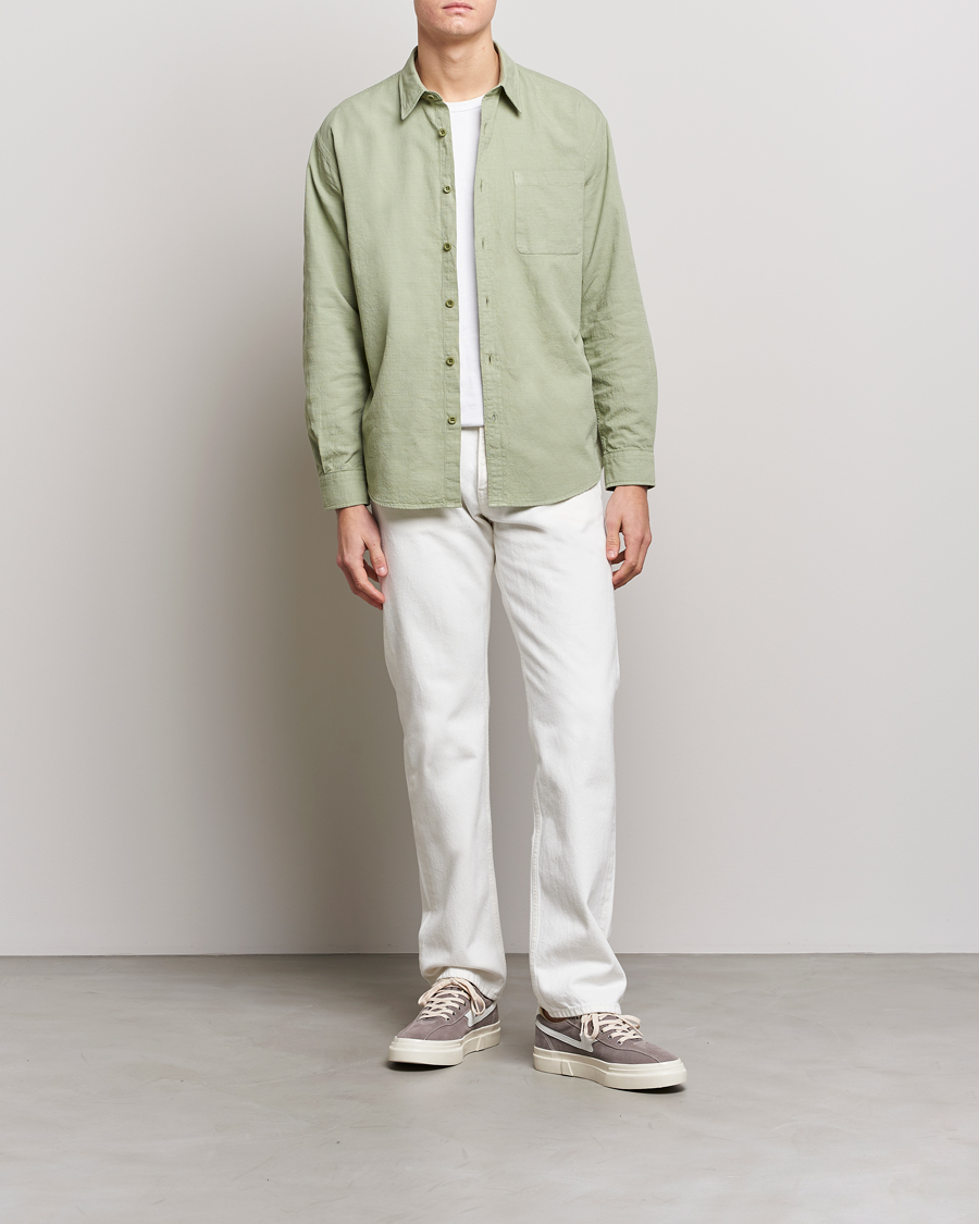 Hombres | Camisas | NN07 | Deon Jacquard Shirt Pale Green