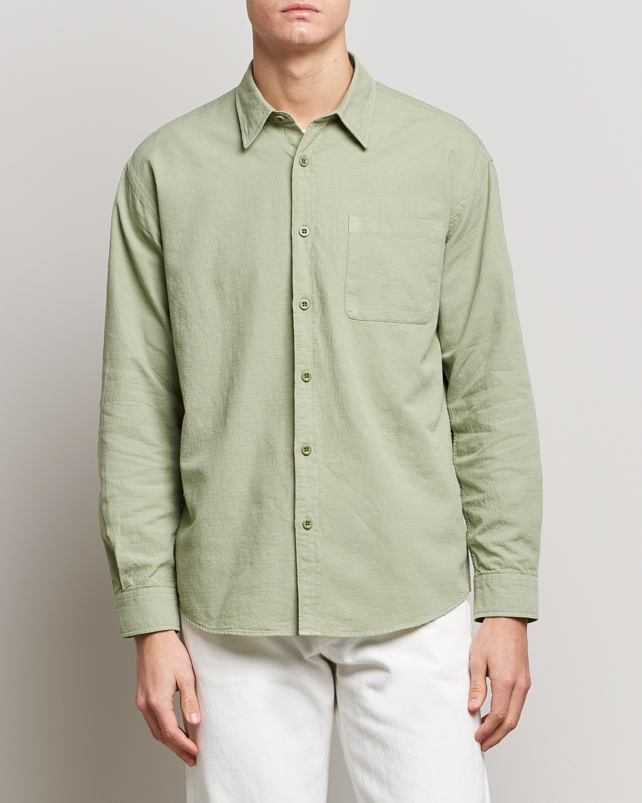 Hombres | Camisas | NN07 | Deon Jacquard Shirt Pale Green