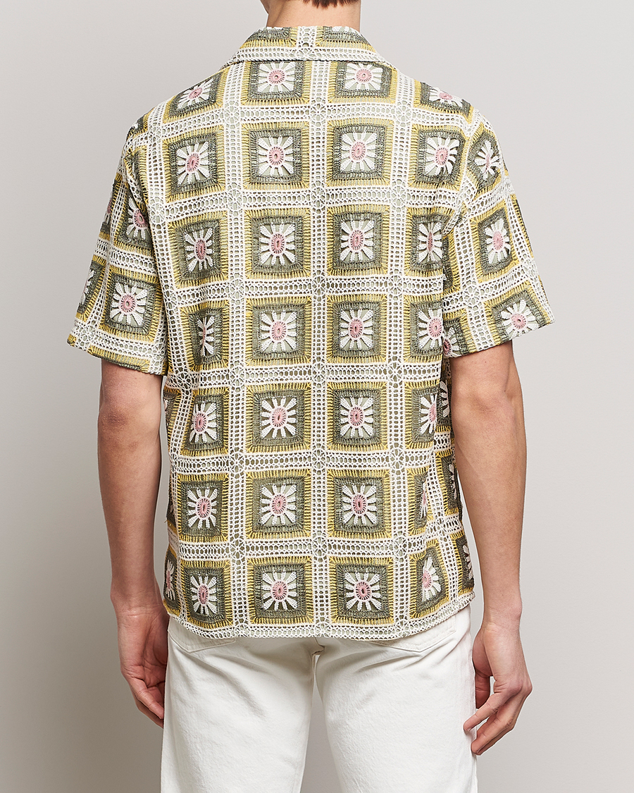 Hombres | Camisas | NN07 | Julio Flower Short Sleeve Shirt Pale Green