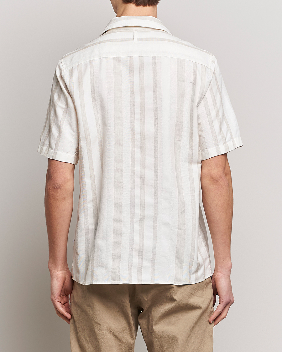 Hombres | Camisas | NN07 | Julio Block Stripe Short Sleeve Shirt Khaki/White