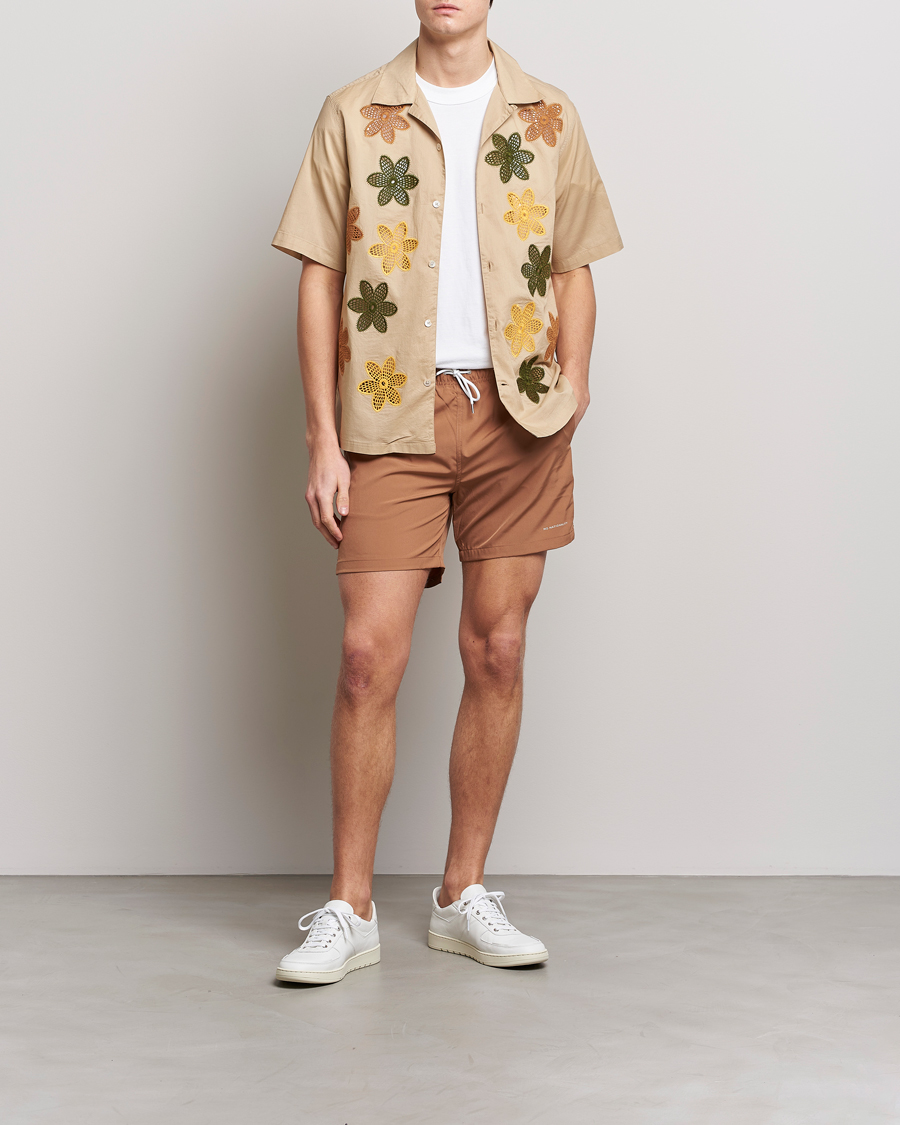 Hombres | Camisas | NN07 | Julio Flower Short Sleeve Shirt Cream