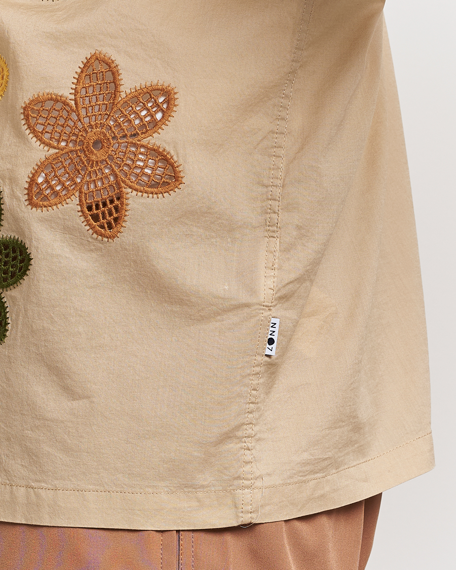 Hombres | Camisas | NN07 | Julio Flower Short Sleeve Shirt Cream