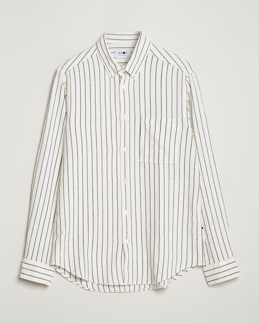 Hombres | Camisas | NN07 | Arne Linen Striped Shirt Navy/White