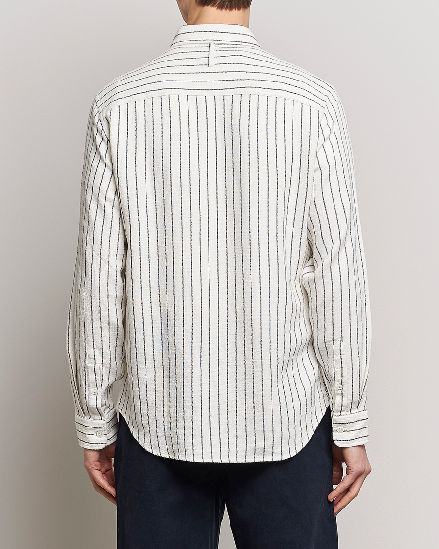 Hombres | Camisas | NN07 | Arne Linen Striped Shirt Navy/White
