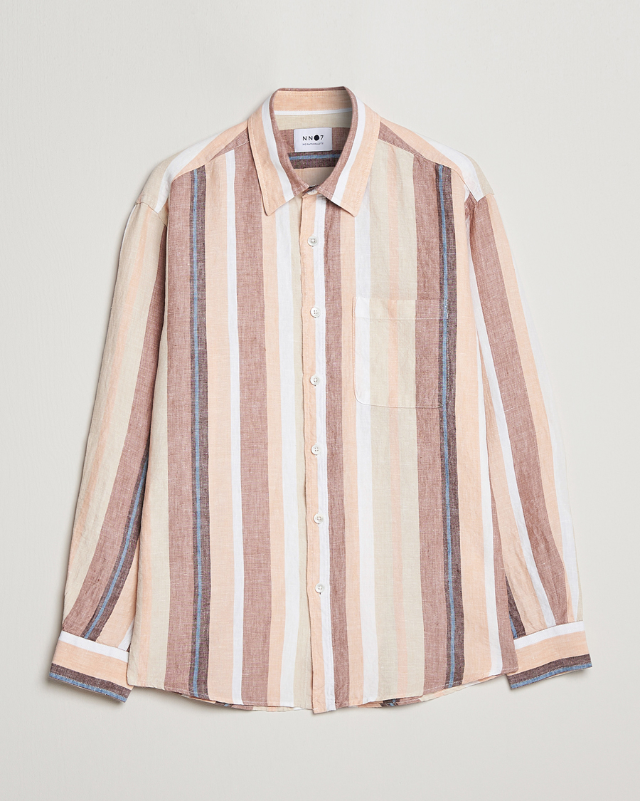 Hombres | Camisas | NN07 | Deon Linen Striped Shirt Multi