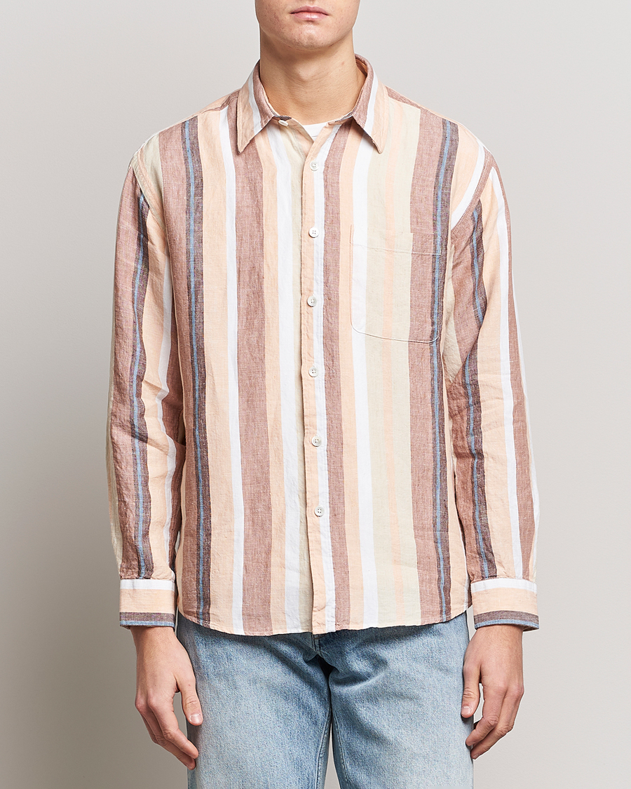 Hombres | Camisas | NN07 | Deon Linen Striped Shirt Multi