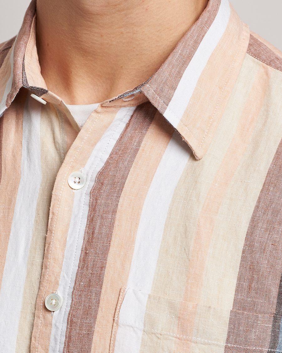 Hombres | Camisas | NN07 | Deon Linen Striped Shirt Multi