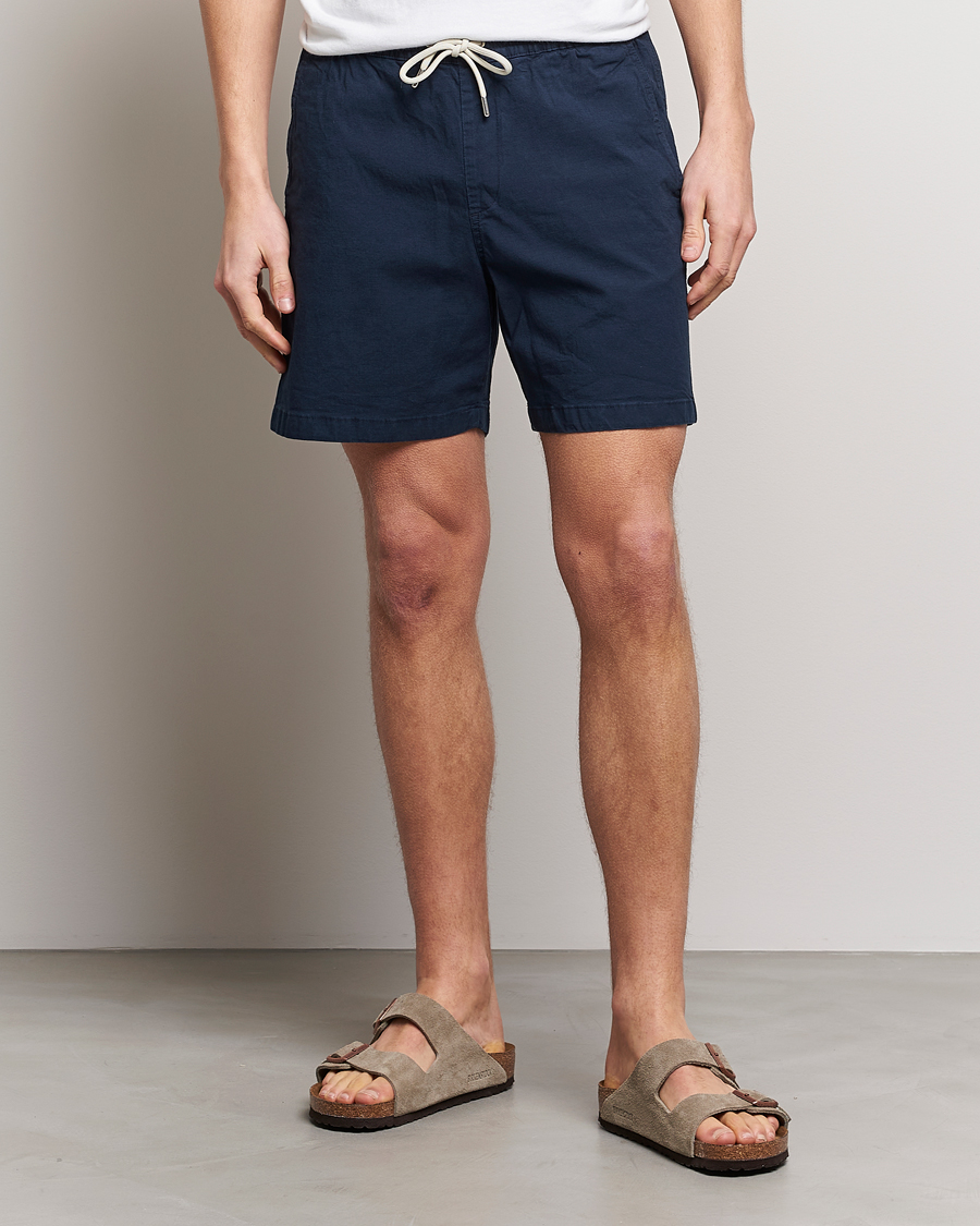 Hombres | Pantalones cortos | NN07 | Gregor Tencel Drawstring Shorts Navy Blue
