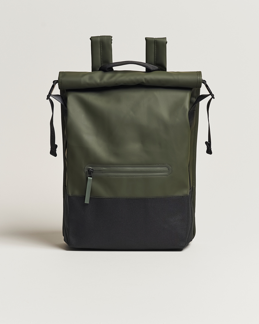 Hombres | RAINS Trail Rolltop Backpack Green | RAINS | Trail Rolltop Backpack Green