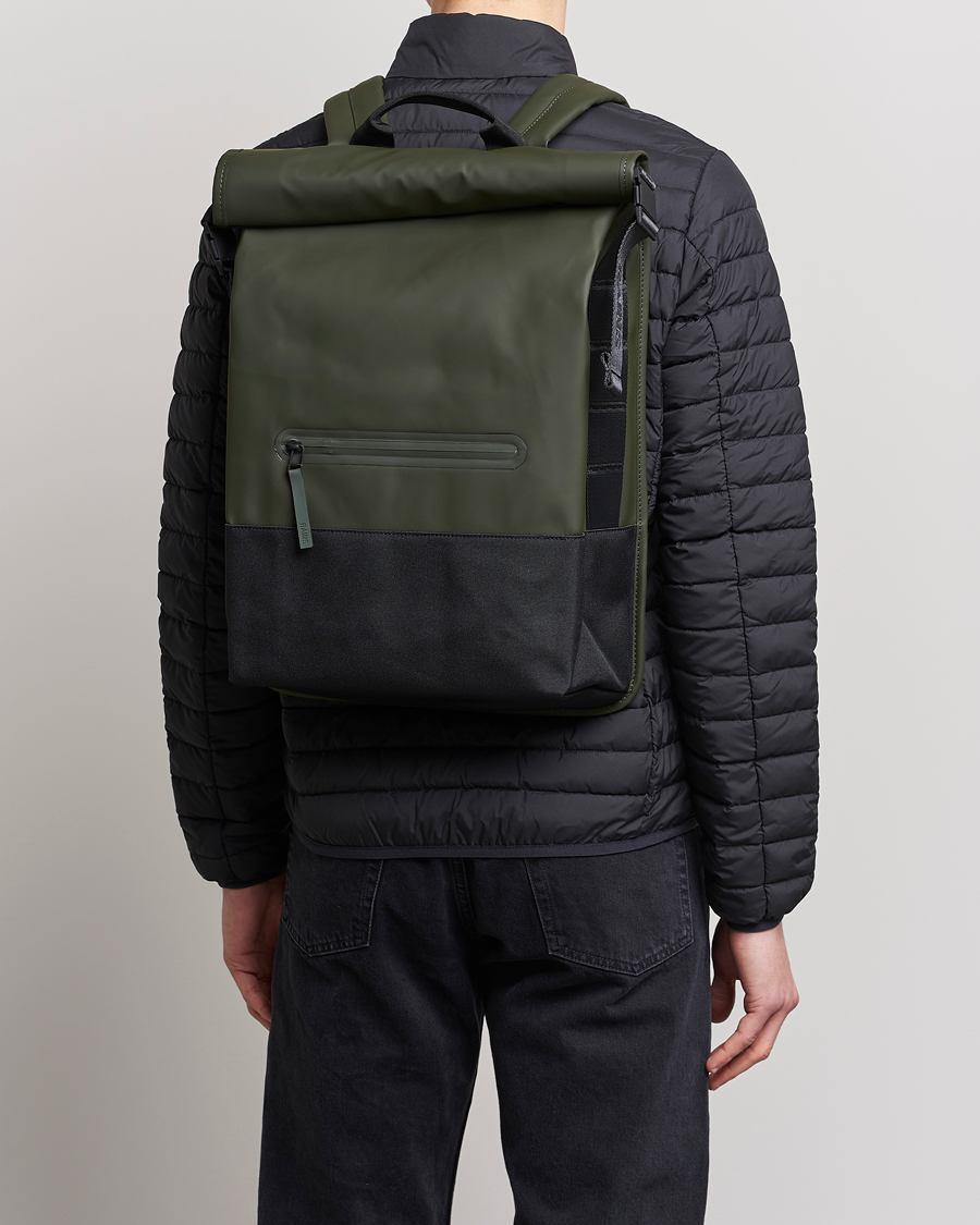 Hombres | RAINS Trail Rolltop Backpack Green | RAINS | Trail Rolltop Backpack Green