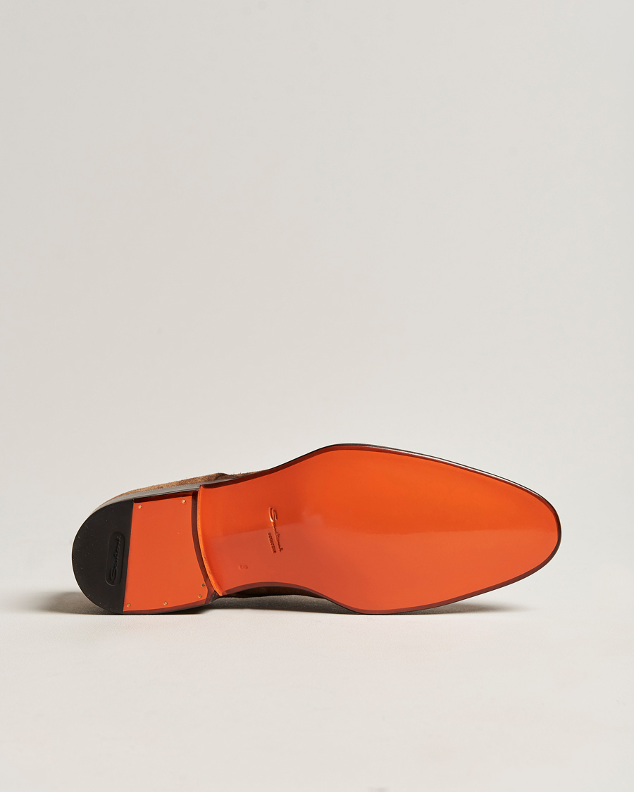 Hombres | Santoni Double Monk Shoe Brown Suede | Santoni | Double Monk Shoe Brown Suede