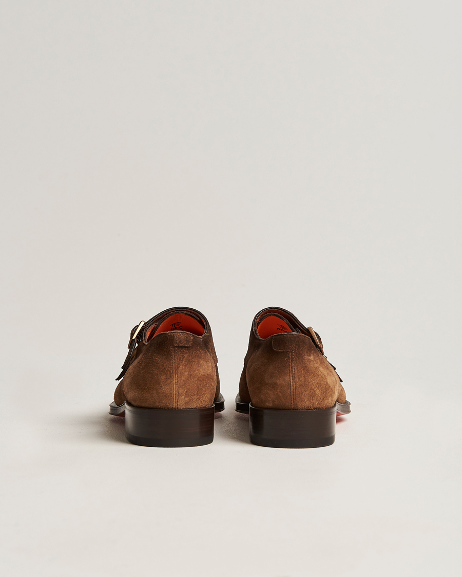 Hombres | Santoni Double Monk Shoe Brown Suede | Santoni | Double Monk Shoe Brown Suede