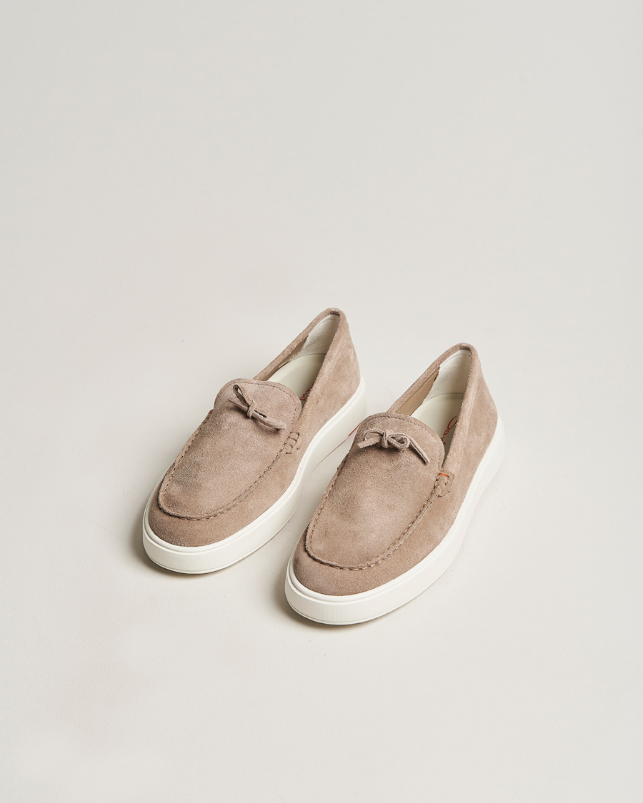 Hombres | Santoni Lacetto Slip On Beige Suede | Santoni | Lacetto Slip On Beige Suede