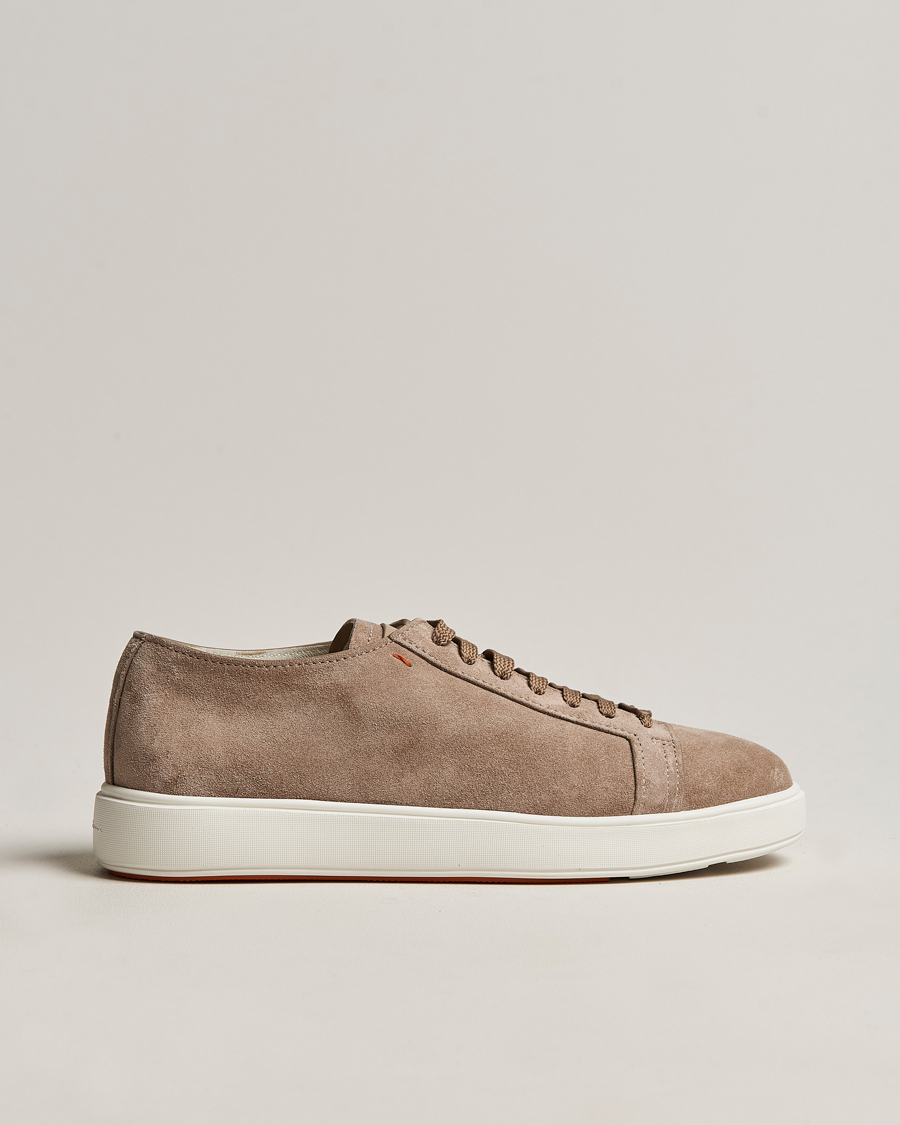 Hombres | Santoni Plain Sneaker Beige Suede | Santoni | Plain Sneaker Beige Suede