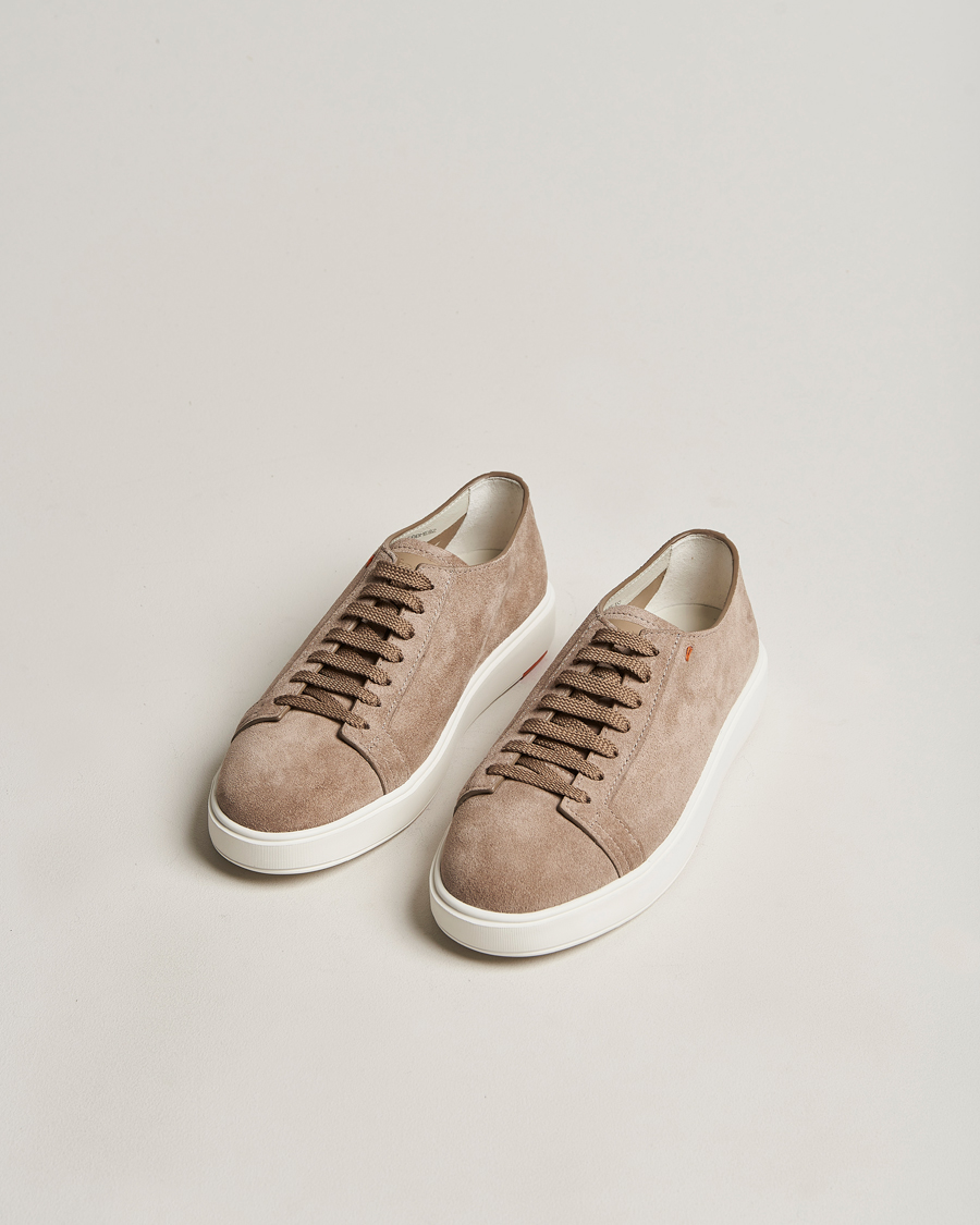 Hombres | Santoni Plain Sneaker Beige Suede | Santoni | Plain Sneaker Beige Suede