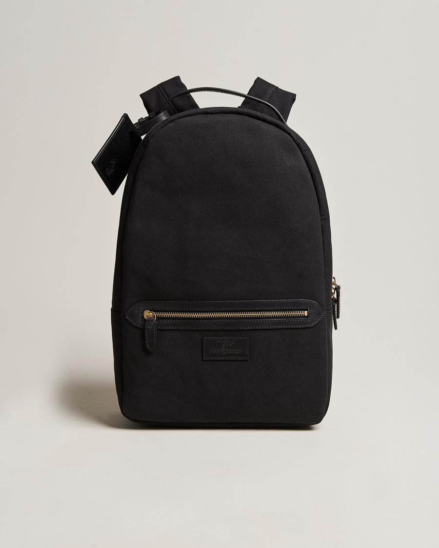 Hombres | Polo Ralph Lauren Canvas/Leather Backpack Black | Polo Ralph Lauren | Canvas/Leather Backpack Black