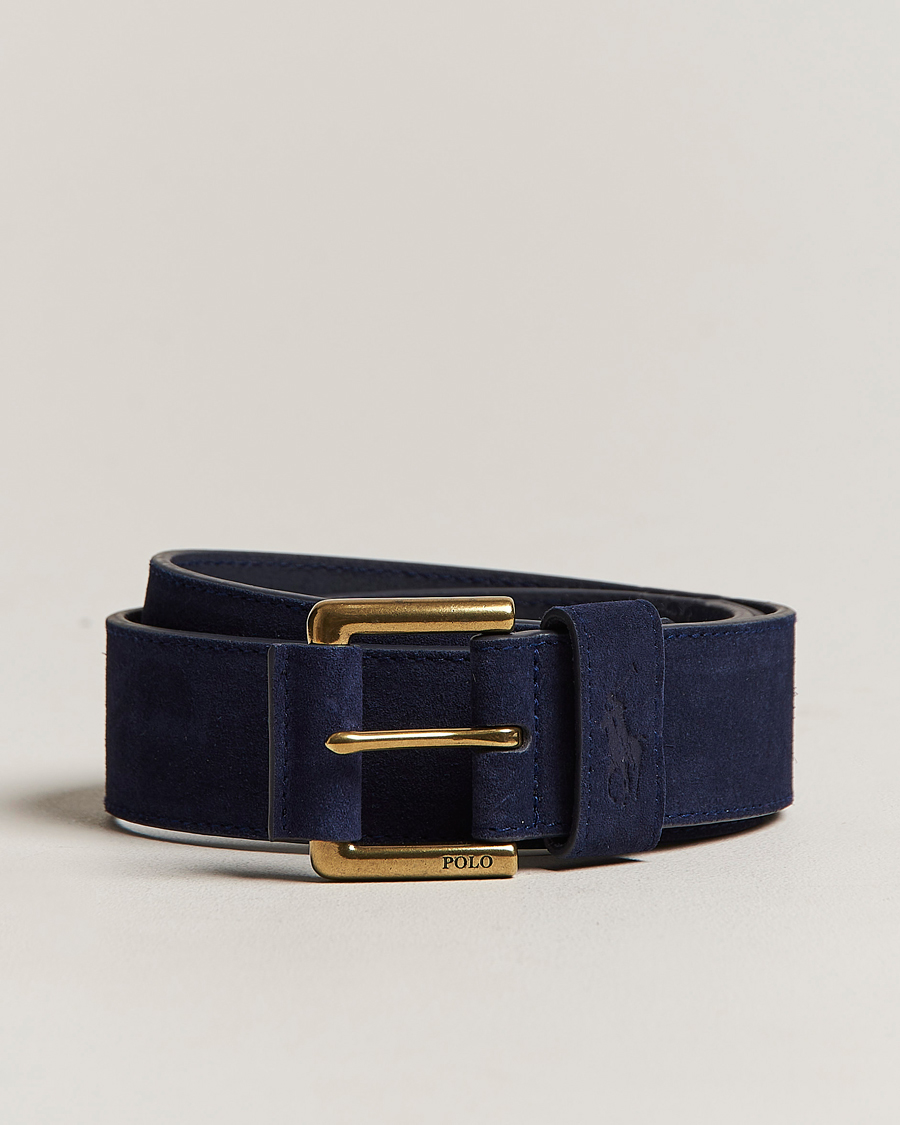 Hombres | Polo Ralph Lauren Suede Belt Navy | Polo Ralph Lauren | Suede Belt Navy