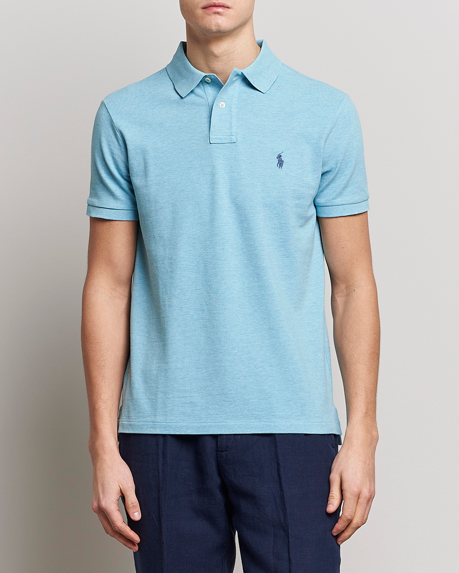 Hombres | Polos | Polo Ralph Lauren | Custom Slim Fit Polo Watchhill Blue Heather