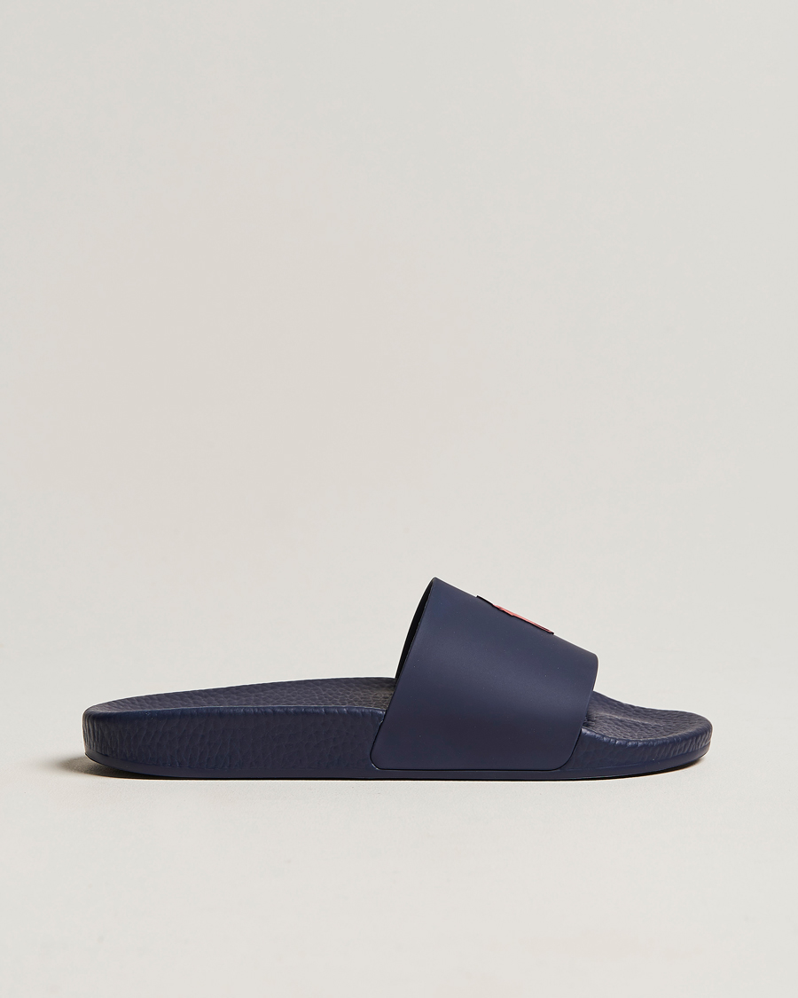 Hombres | Polo Ralph Lauren Logo Slides Navy | Polo Ralph Lauren | Logo Slides Navy