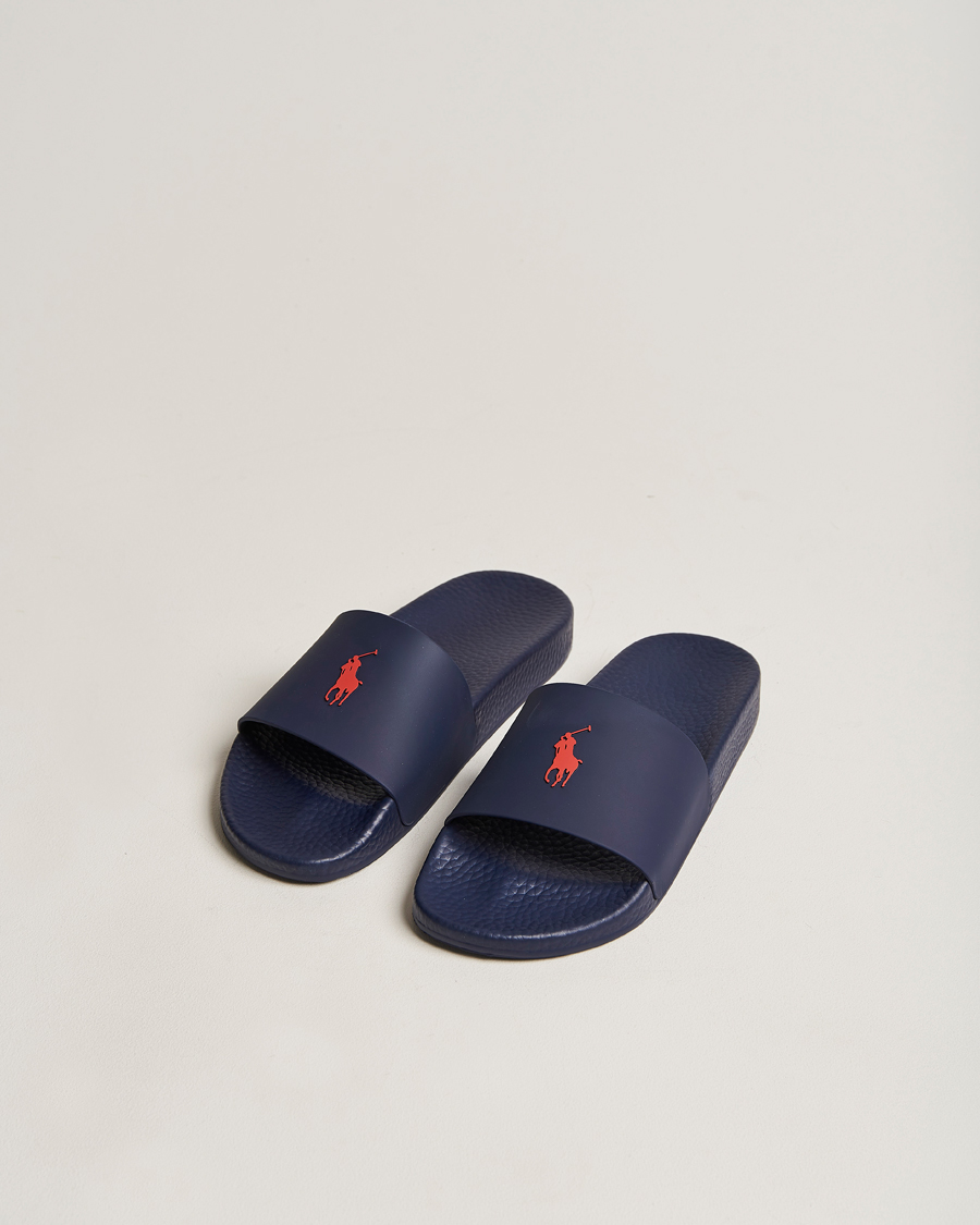 Hombres | Polo Ralph Lauren Logo Slides Navy | Polo Ralph Lauren | Logo Slides Navy
