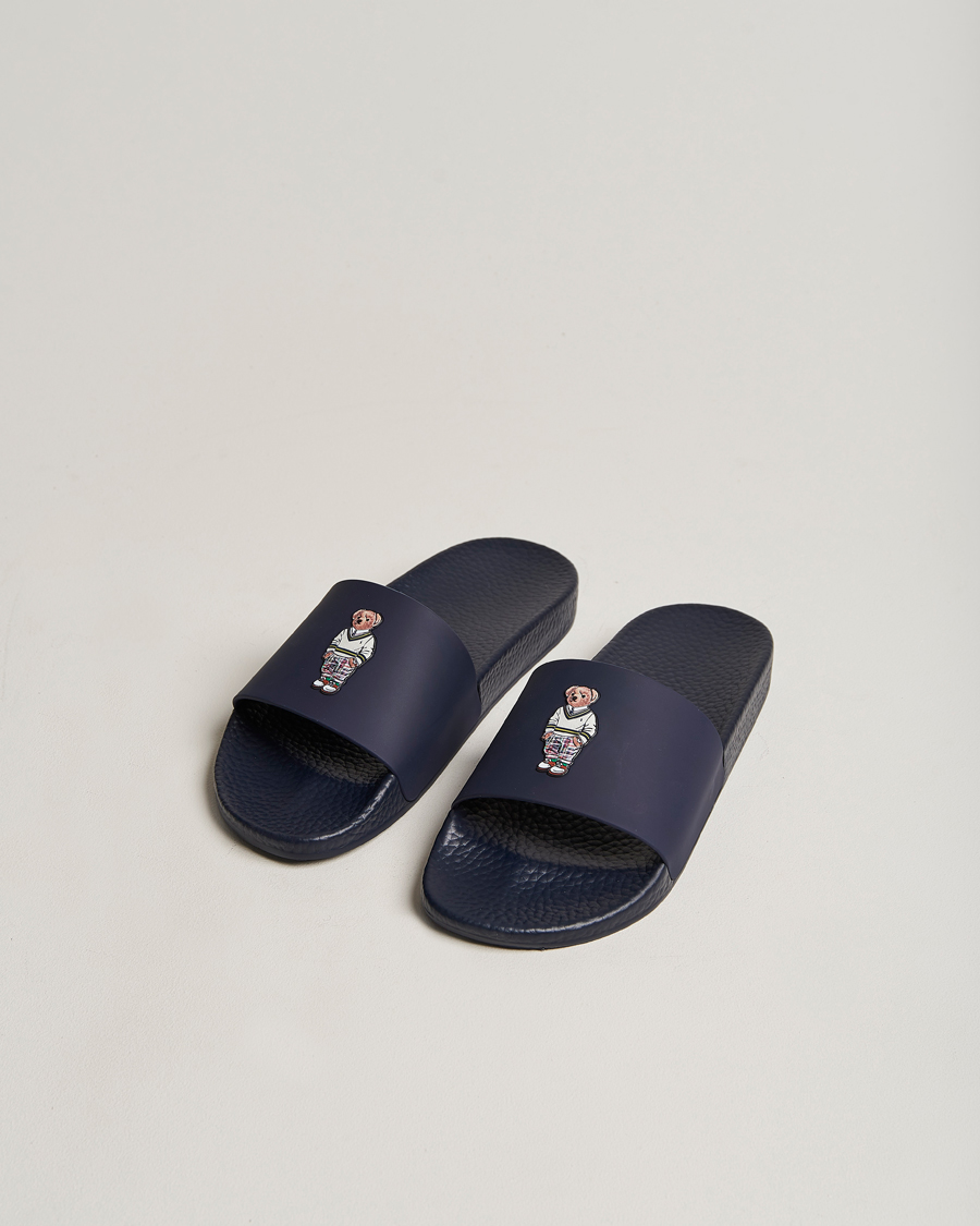 Hombres | Polo Ralph Lauren Bear Slides Navy | Polo Ralph Lauren | Bear Slides Navy