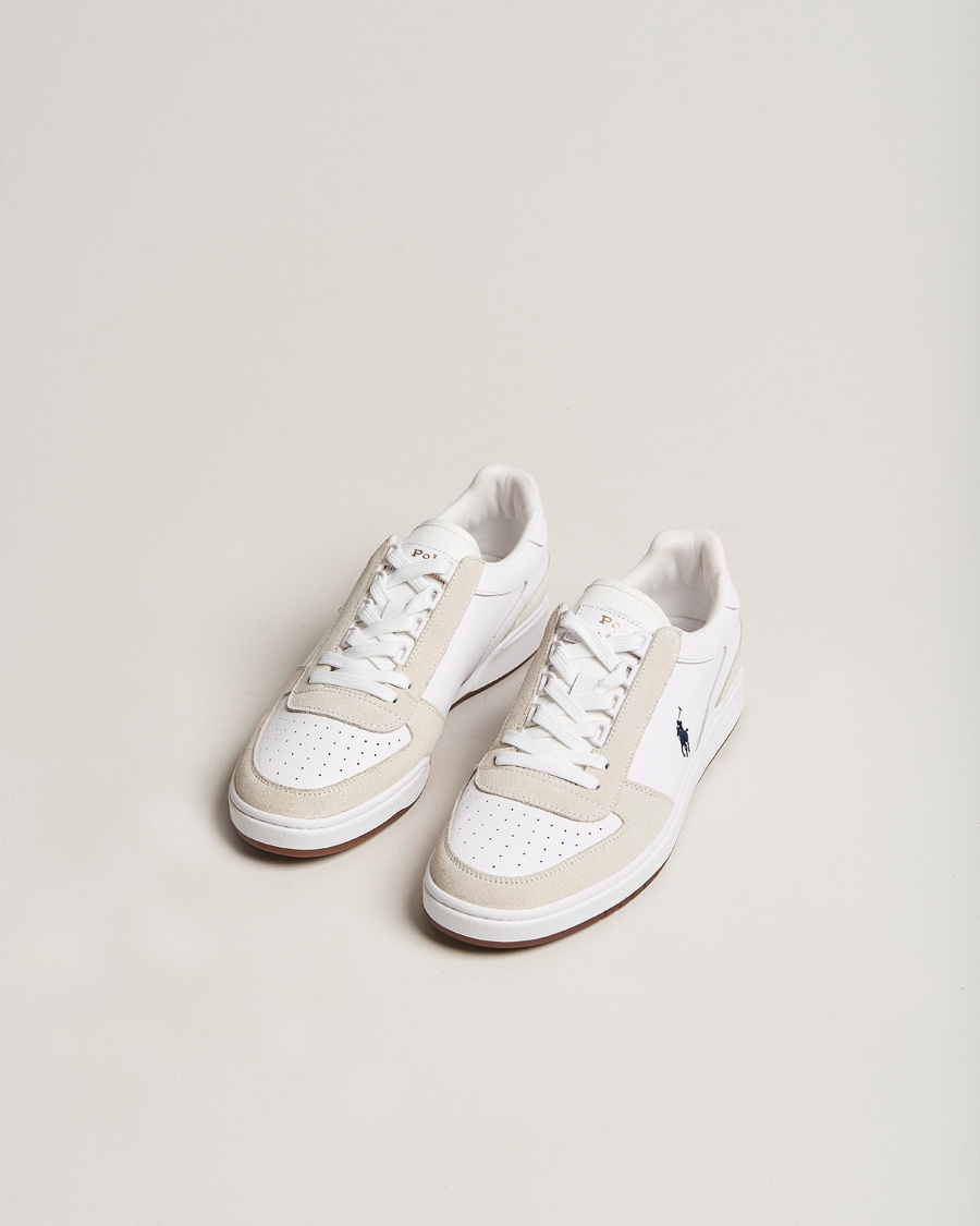 Hombres | Zapatos de ante | Polo Ralph Lauren | CRT Leather/Suede Sneaker White/Beige
