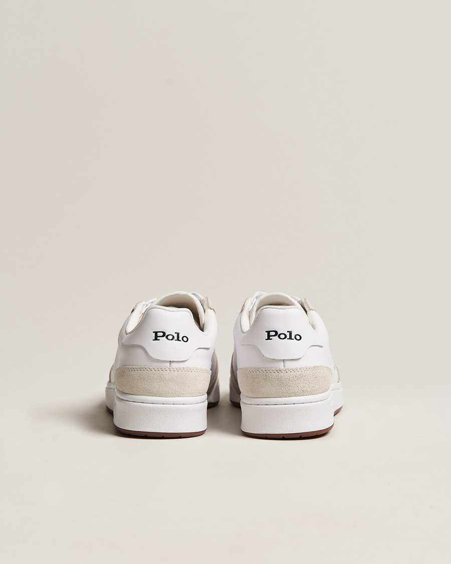 Hombres | Polo Ralph Lauren CRT Leather/Suede Sneaker White/Navy | Polo Ralph Lauren | CRT Leather/Suede Sneaker White/Navy