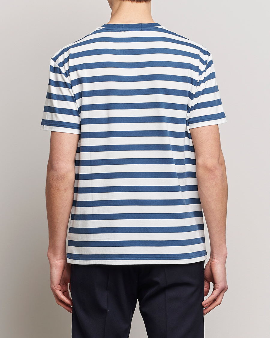 Hombres | Camisetas | Polo Ralph Lauren | Brushed Spa Jersey Striped Crew Neck T-Shirt White/Blue