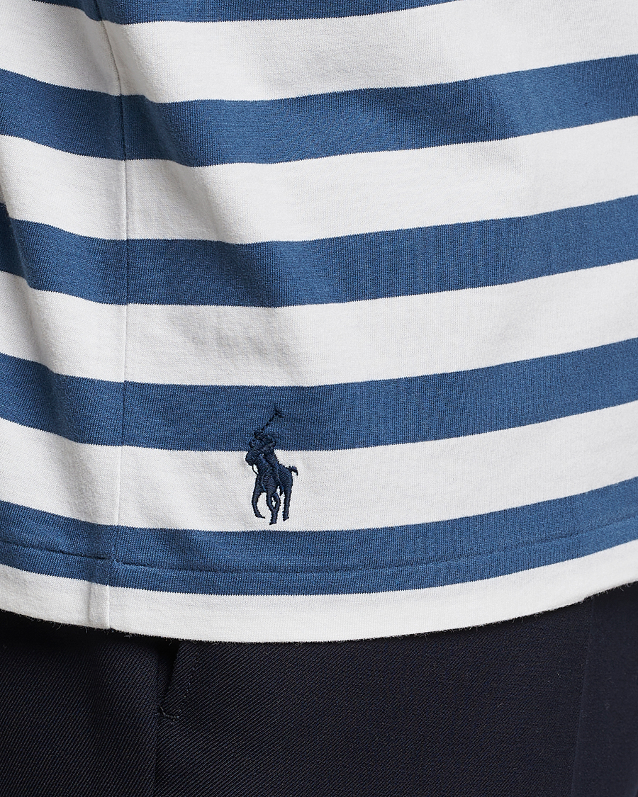 Hombres | Camisetas | Polo Ralph Lauren | Brushed Spa Jersey Striped Crew Neck T-Shirt White/Blue