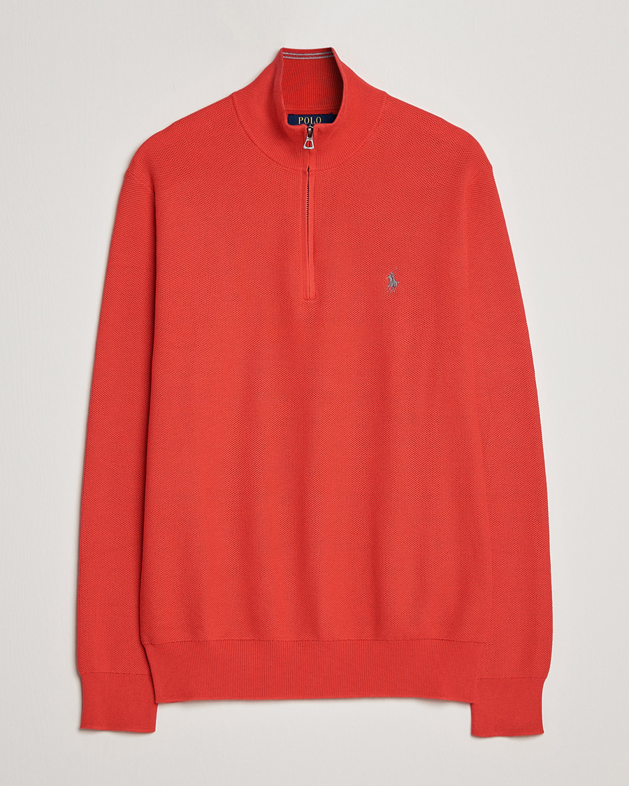 Hombres | Jerséis y prendas de punto | Polo Ralph Lauren | Textured Half-Zip Red Reef