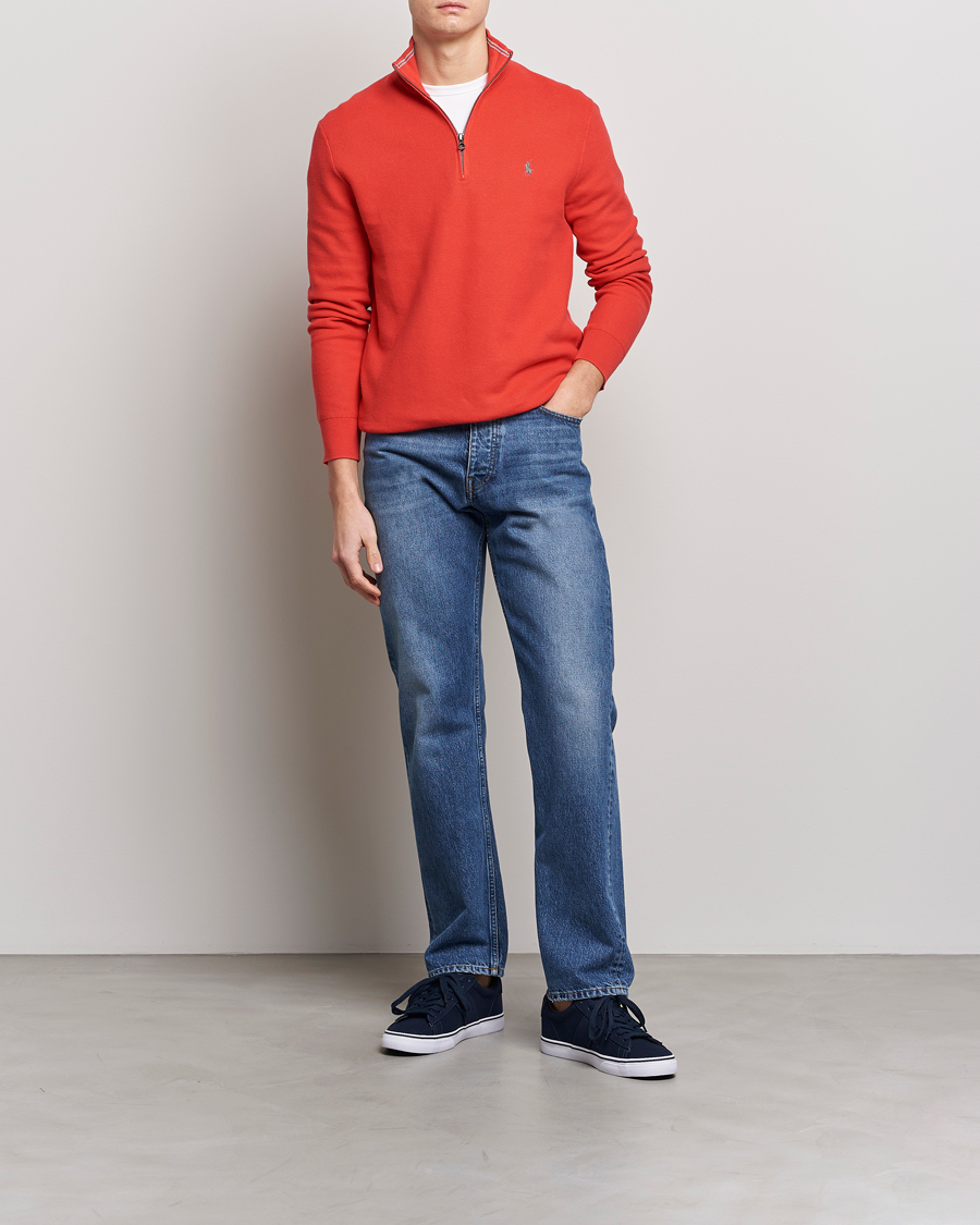 Hombres | Jerséis y prendas de punto | Polo Ralph Lauren | Textured Half-Zip Red Reef