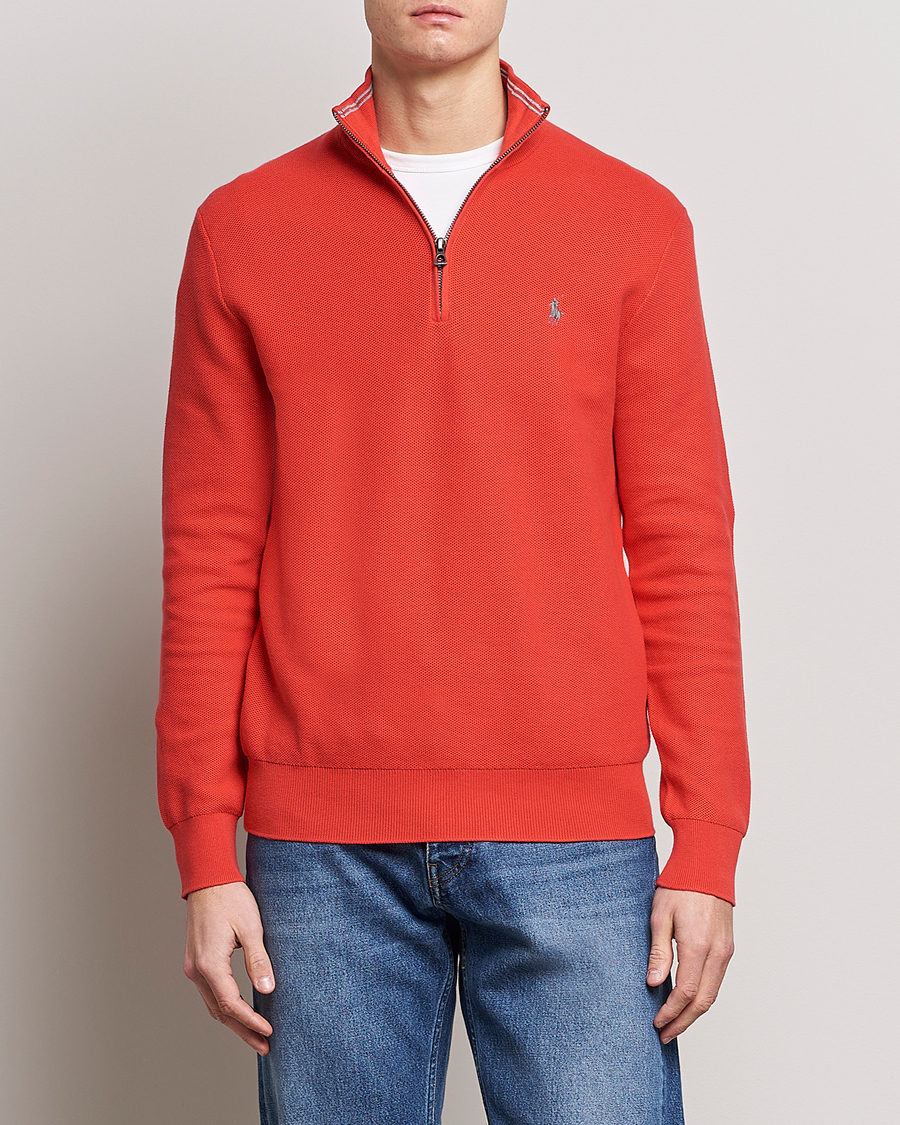 Hombres | Jerséis y prendas de punto | Polo Ralph Lauren | Textured Half-Zip Red Reef