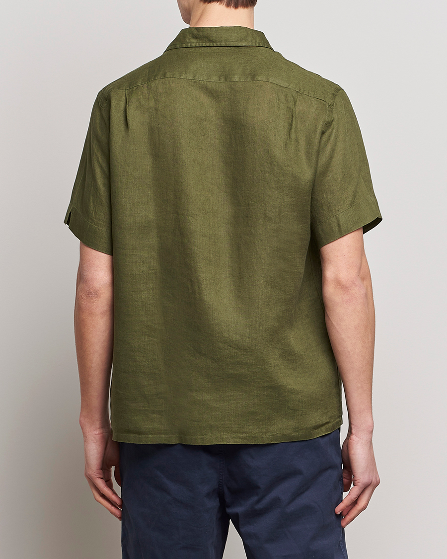 Hombres | Camisas | Polo Ralph Lauren | Linen Camp Collar Short Sleeve Shirt Dark Sage