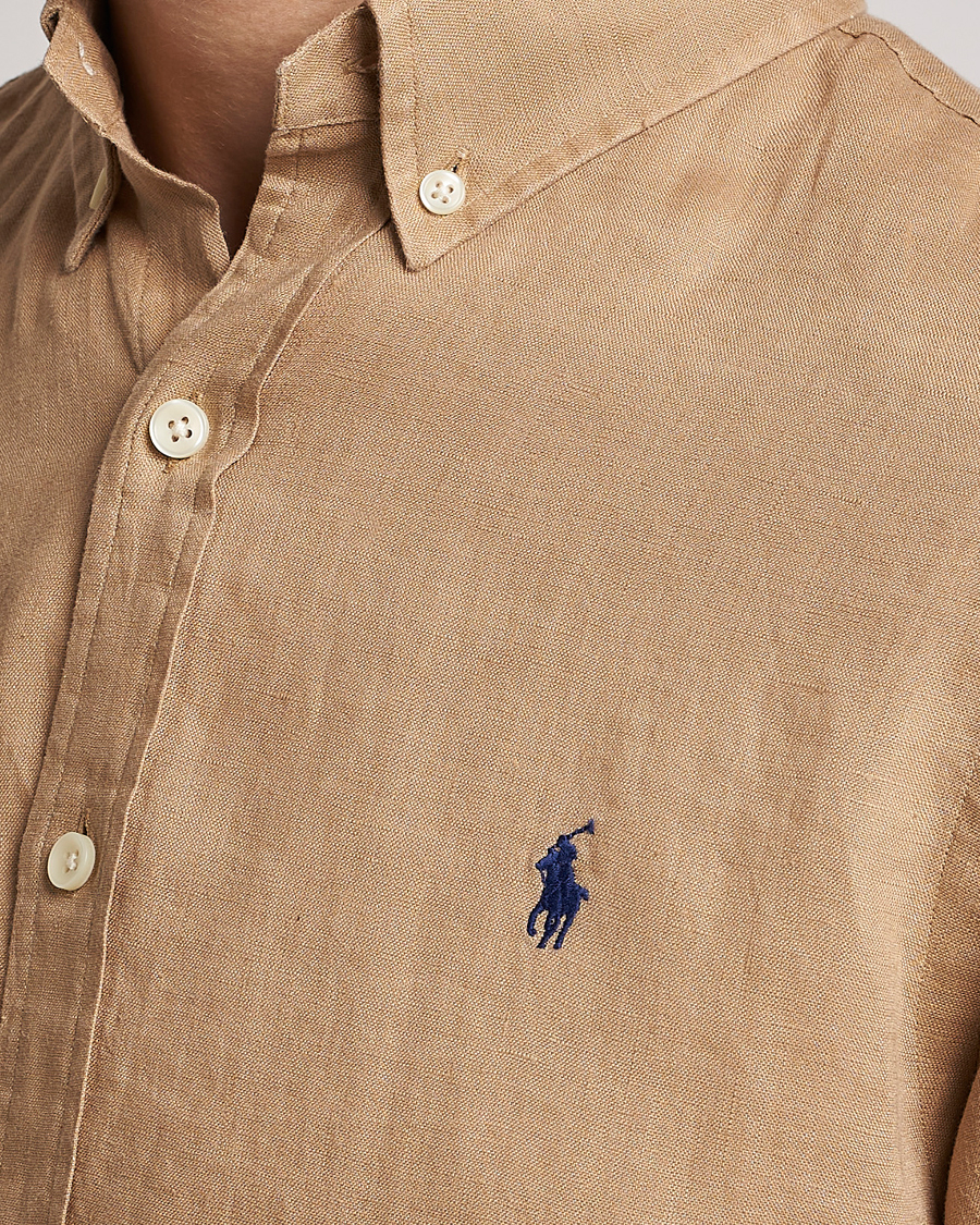 Hombres | Camisas | Polo Ralph Lauren | Slim Fit Linen Button Down Shirt Vintage Khaki