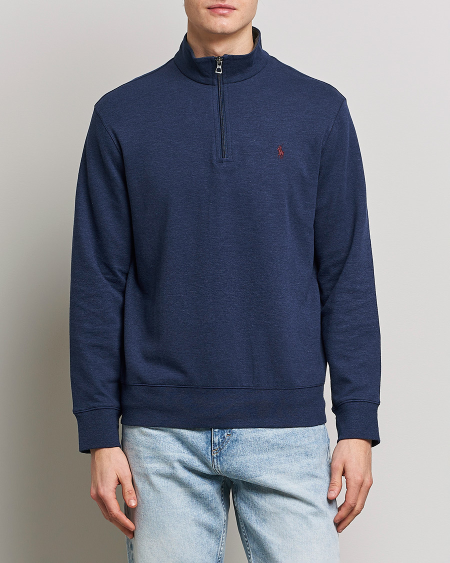 Hombres | Jerséis y prendas de punto | Polo Ralph Lauren | Double Knit Half-Zip Sweater Spring Navy Heather