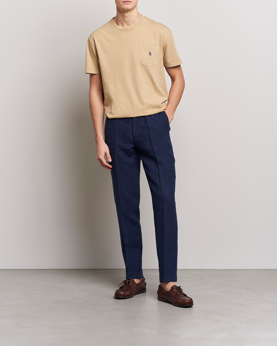 Hombres | Camisetas | Polo Ralph Lauren | Cotton/Linen Crew Neck T-Shirt Vintage Khaki