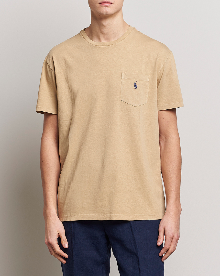 Hombres | Camisetas | Polo Ralph Lauren | Cotton/Linen Crew Neck T-Shirt Vintage Khaki
