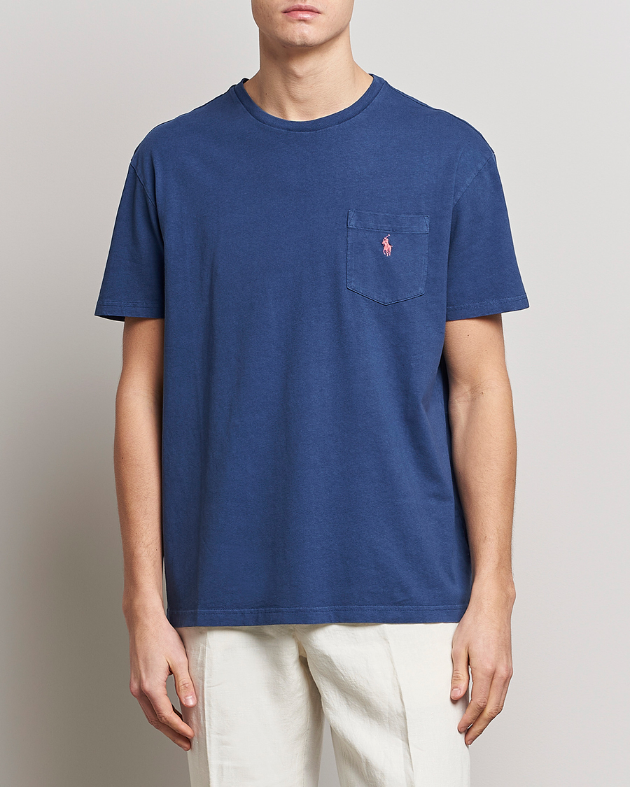 Hombres | Camisetas | Polo Ralph Lauren | Cotton/Linen Crew Neck T-Shirt Light Navy