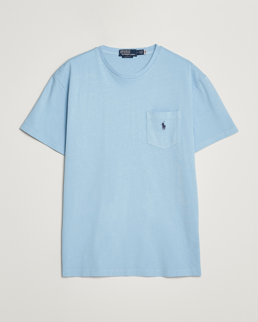 Hombres | Camisetas | Polo Ralph Lauren | Cotton/Linen Crew Neck T-Shirt Powder Blue