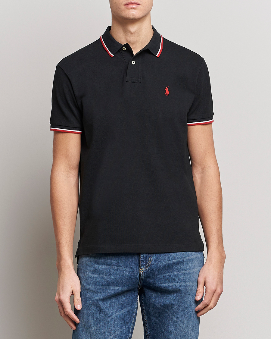 Hombres |  | Polo Ralph Lauren | Custom Slim Fit Tipped Polo Black