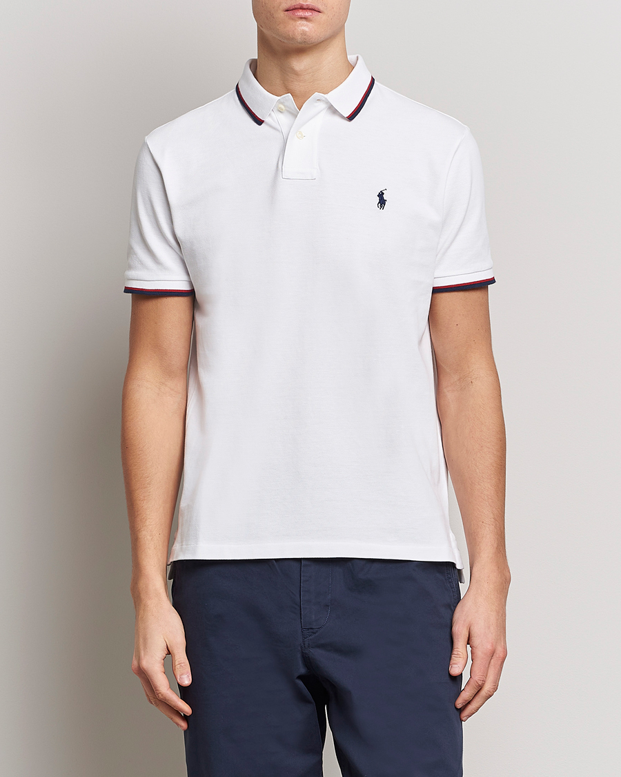 Hombres | Polos | Polo Ralph Lauren | Custom Slim Fit Tipped Polo White