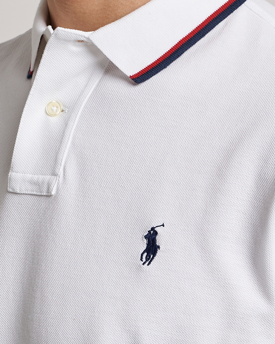 Hombres | Polos | Polo Ralph Lauren | Custom Slim Fit Tipped Polo White