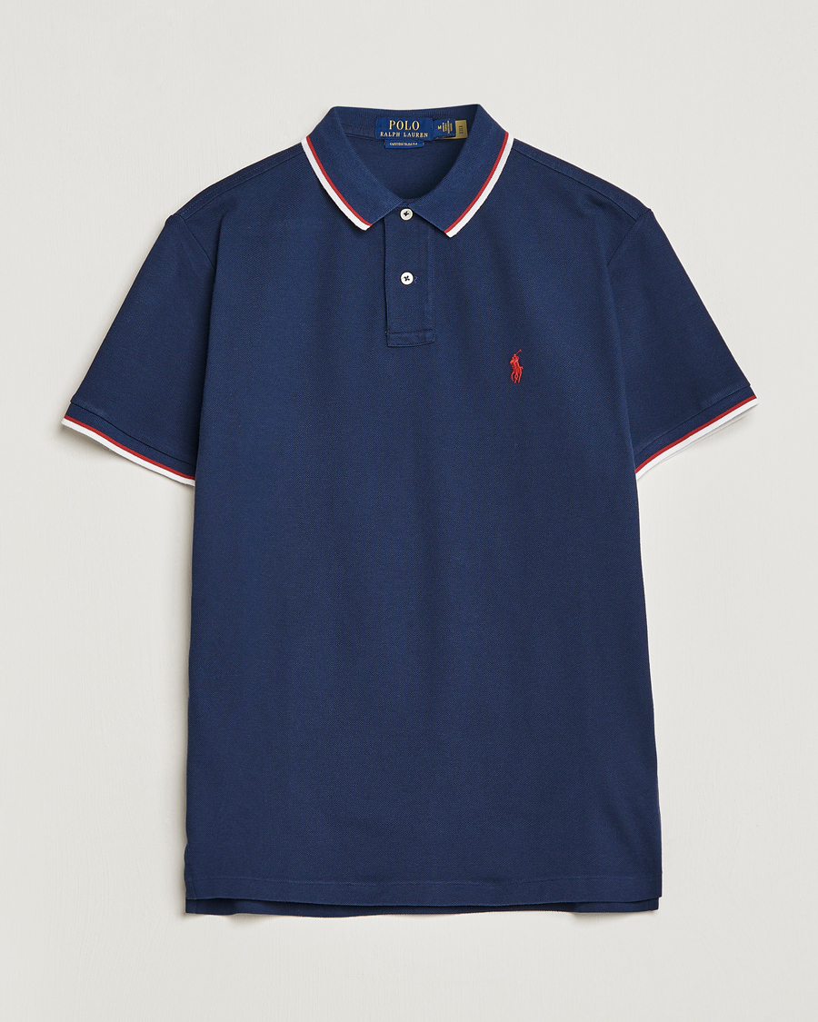 Hombres | Polos | Polo Ralph Lauren | Custom Slim Fit Tipped Polo Newport Navy