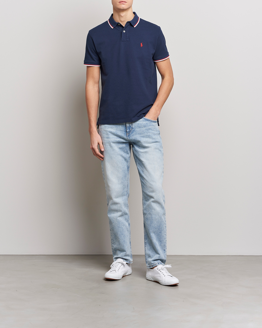 Hombres | Polos | Polo Ralph Lauren | Custom Slim Fit Tipped Polo Newport Navy