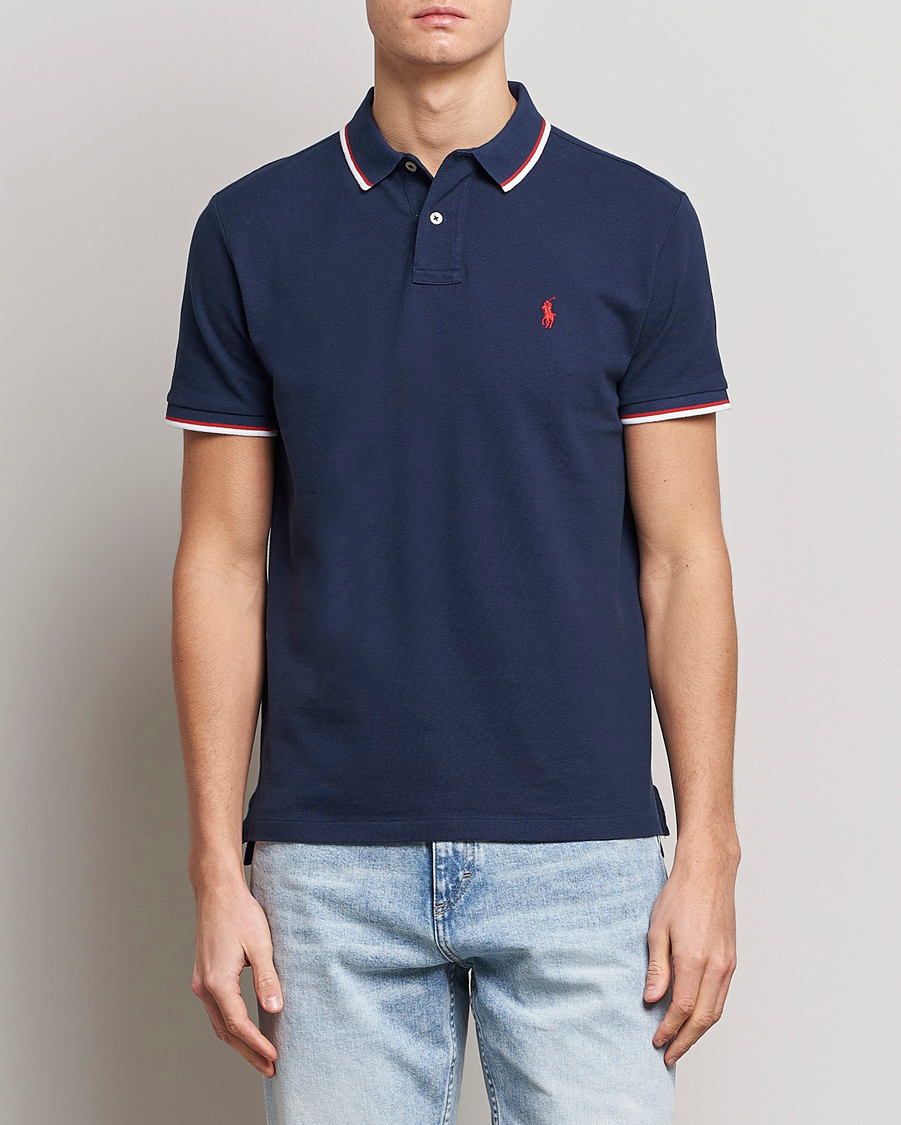 Hombres | Polos | Polo Ralph Lauren | Custom Slim Fit Tipped Polo Newport Navy