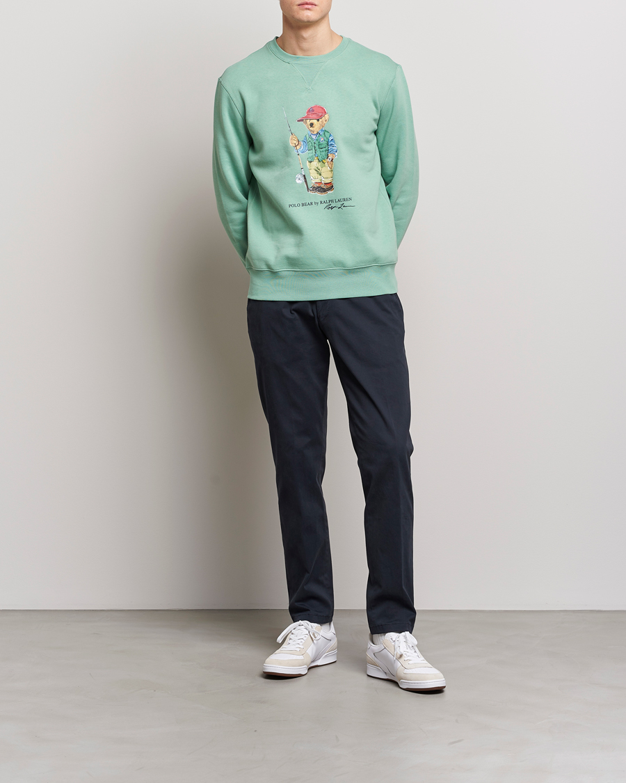 Hombres | Jerséis y prendas de punto | Polo Ralph Lauren | Printed Fishing Bear Crew Neck Sweatshirt Faded Mint