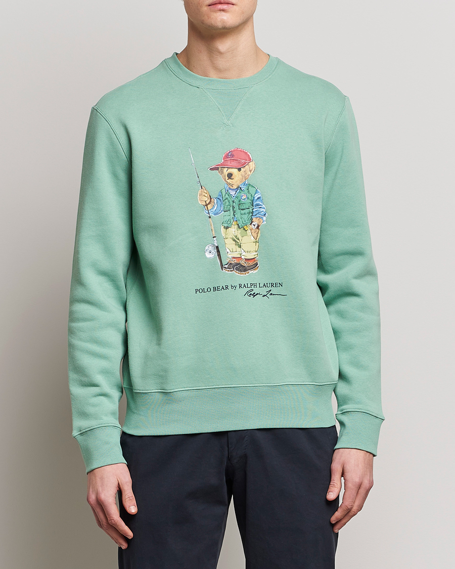 Hombres | Jerséis y prendas de punto | Polo Ralph Lauren | Printed Fishing Bear Crew Neck Sweatshirt Faded Mint