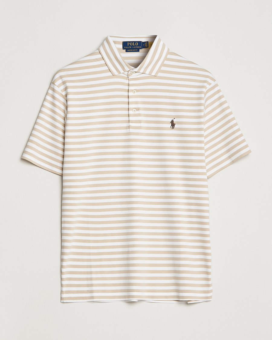 Hombres | Polos | Polo Ralph Lauren | Luxury Pima Cotton Striped Polo Beige/White